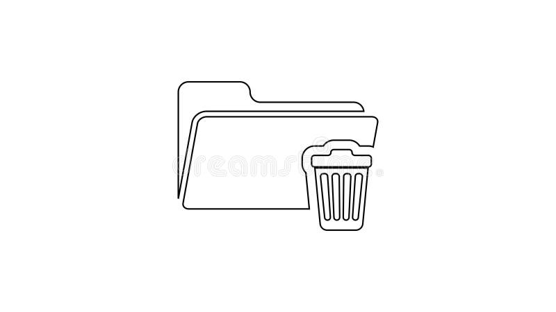 Grå borttagningsmappradikon på vit bakgrund. mapp med papperskorgen. ta bort eller felmapp. stänga dator stock illustrationer