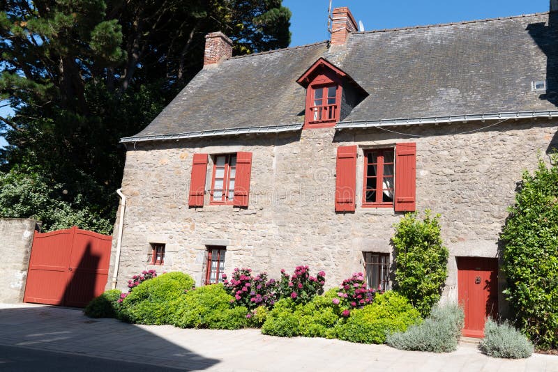 Grå färger för Brittany stenhus i guérande Frankrike