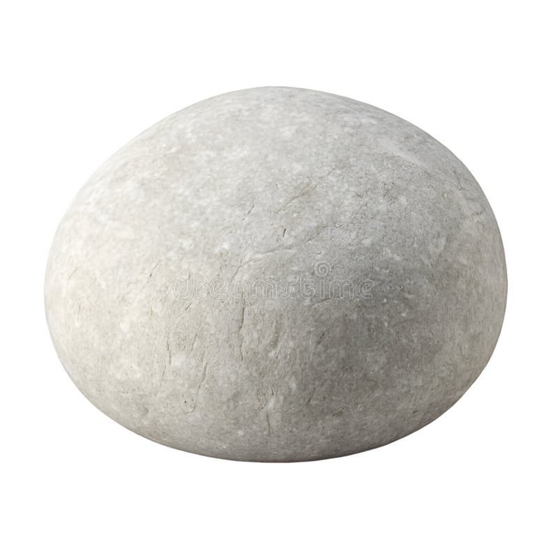 Grå sten Pebble 3 D Render Isolated White Background stock illustrationer