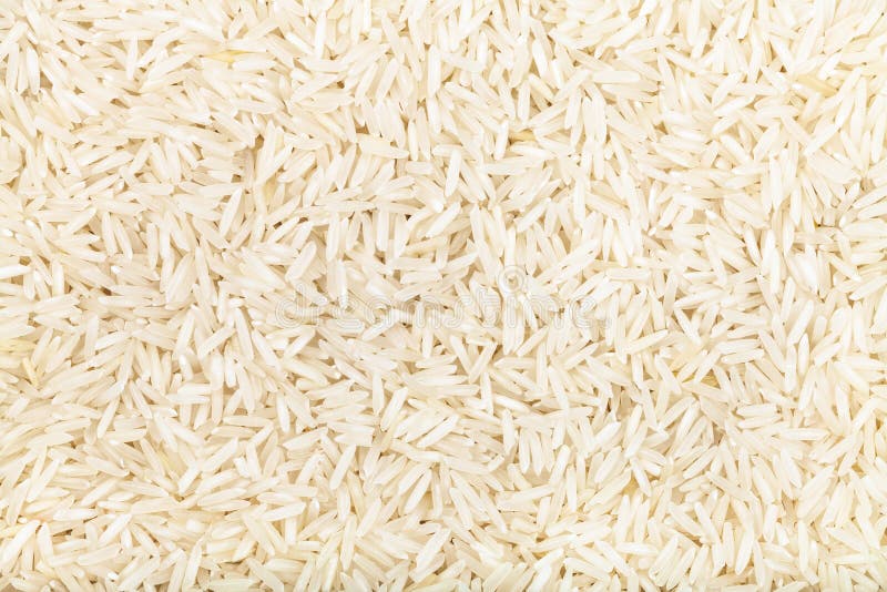 Grões longas do arroz Basmati branco cru