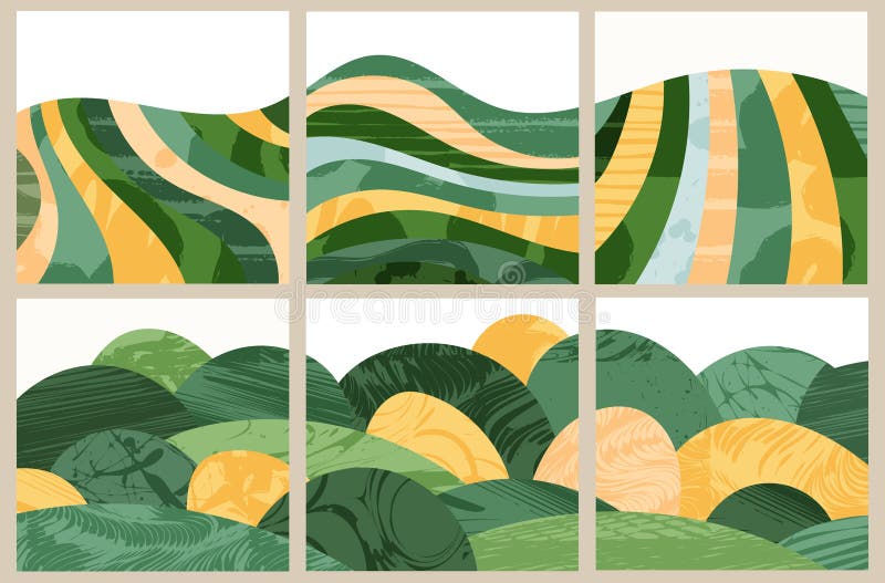 Grön abstrakt matris för jordbruksfält sociala medier i ruta efter. grupppresentation av agrokortsmall. layout stock illustrationer