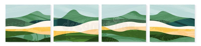 Grön abstrakt matris för jordbruksfält sociala medier i ruta efter. grupppresentation av agrokortsmall. layout royaltyfri illustrationer