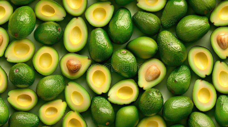Grön avokado-topview. god livsmedelsbakgrund stock illustrationer