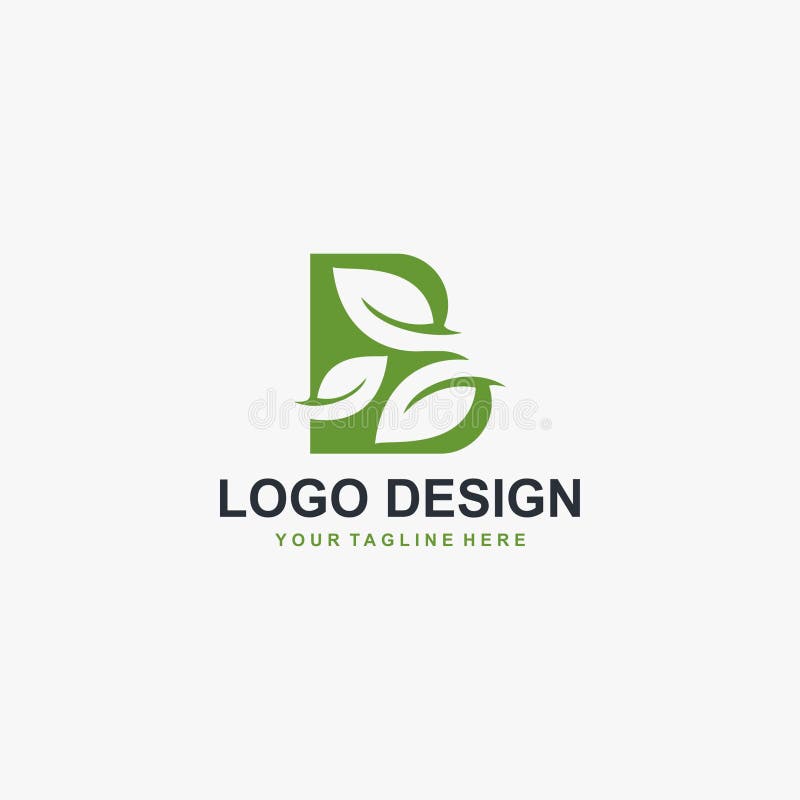 Grön blad- och för monogramlogo för bokstav B för design vektor vektor illustrationer Grön blad- och för monogramlogo för bokstav B för design vektor vektor illustrationer