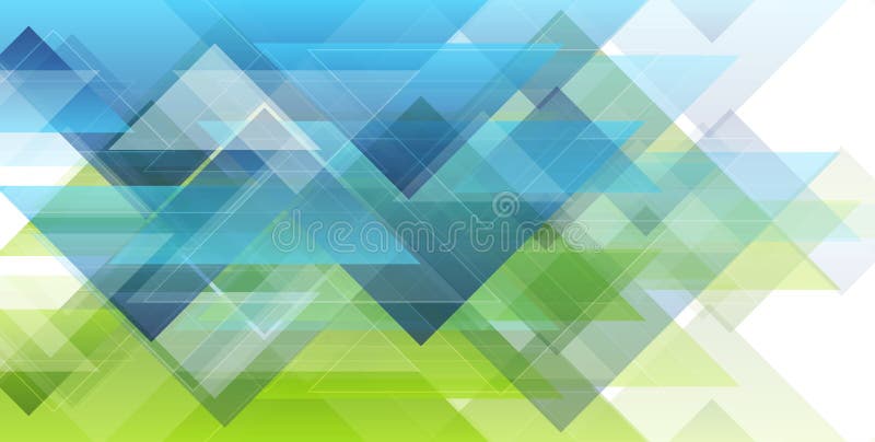 Grön blå trianglar - teknisk abstrakt minimal geometrisk bakgrund