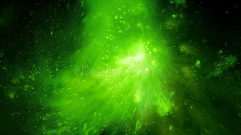 Grön glödande nebulosa i utrymme vektor illustrationer