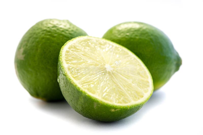 Grön limefrukt som isoleras på vit bakgrund royaltyfria foton Grön limefrukt som isoleras på vit bakgrund royaltyfria foton