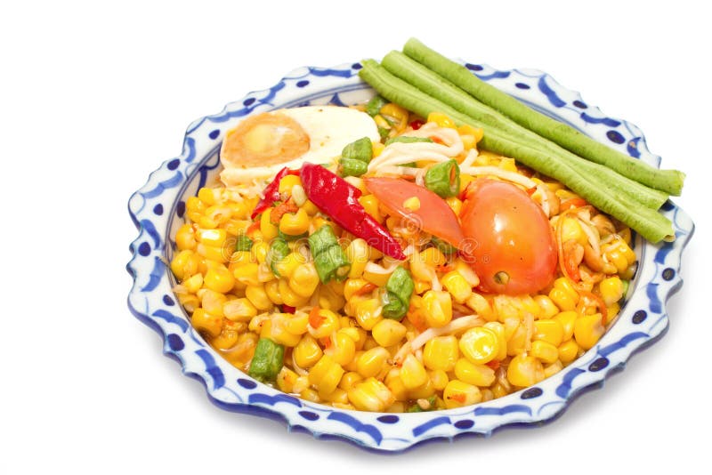 Grön papaya och havresallad, thai aptitretare royaltyfria foton Grön papaya och havresallad, thai aptitretare royaltyfria foton