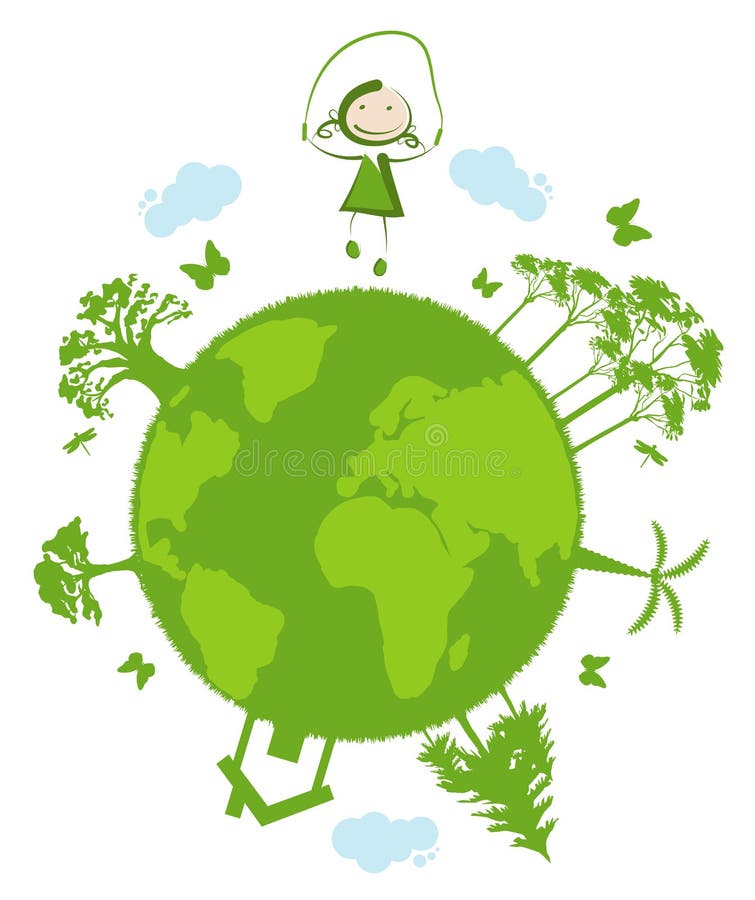Grön planet vektor illustrationer Grön planet vektor illustrationer