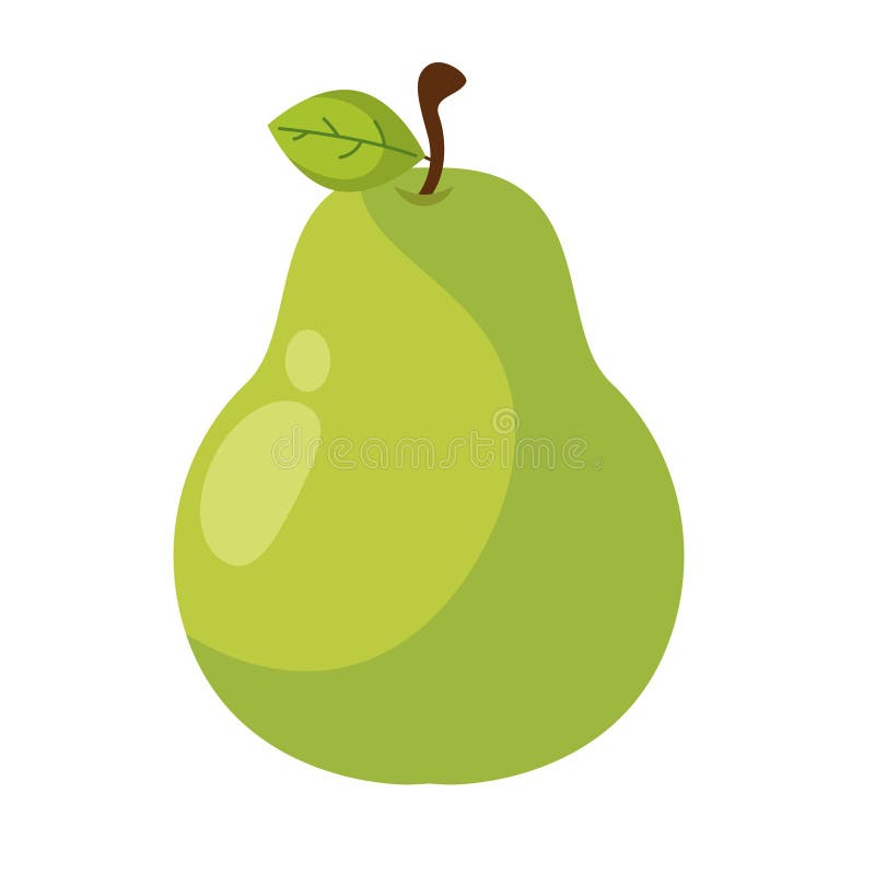 Grön päronfruktikon. Vector vektor illustrationer
