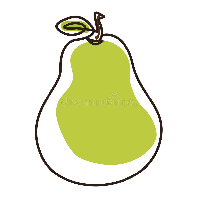 Grön päronfruktikon. Vector vektor illustrationer