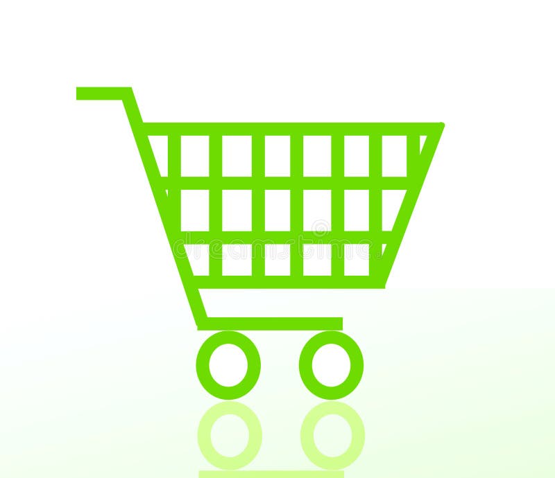 grön shopping för vagn vektor illustrationer grön shopping för vagn vektor illustrationer