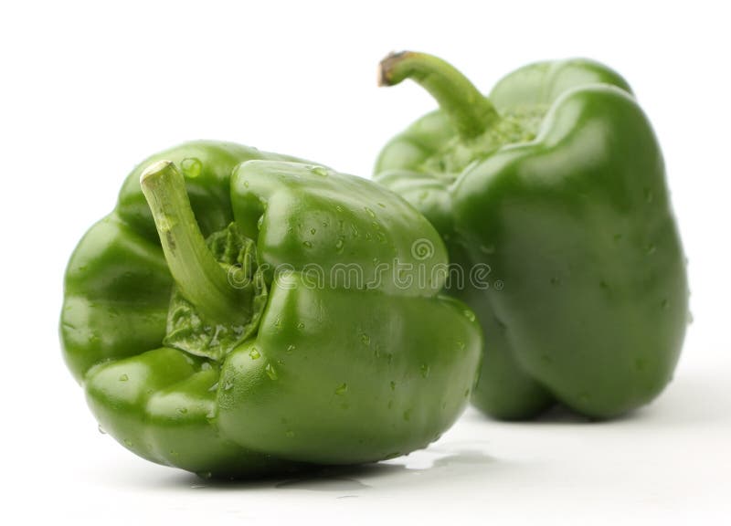 Grön spansk peppar två royaltyfri bild