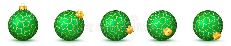 Grön uppsättning för vektorjulbollar med textur - struntsaker X-Mas stock illustrationer Grön uppsättning för vektorjulbollar med textur - struntsaker X-Mas stock illustrationer
