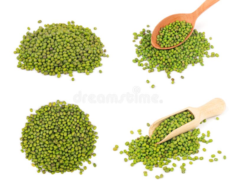 Gröna mung bönor i träskeden som isoleras på vit bakgrund Stäng sig upp högen av haricot vert på vit bakgrund mung royaltyfri bild Gröna mung bönor i träskeden som isoleras på vit bakgrund Stäng sig upp högen av haricot vert på vit bakgrund mung royaltyfri bild