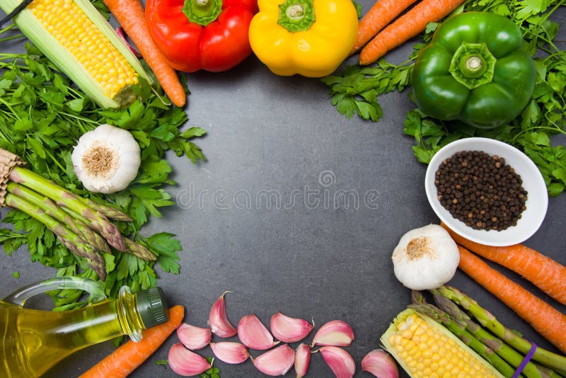 Vegetables on slate table in the kitchen. Vegetables on slate table in the kitchen