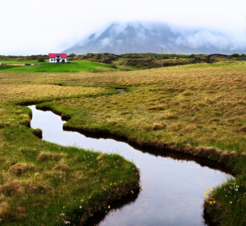 Grönt Island landskap Snaefellsnes