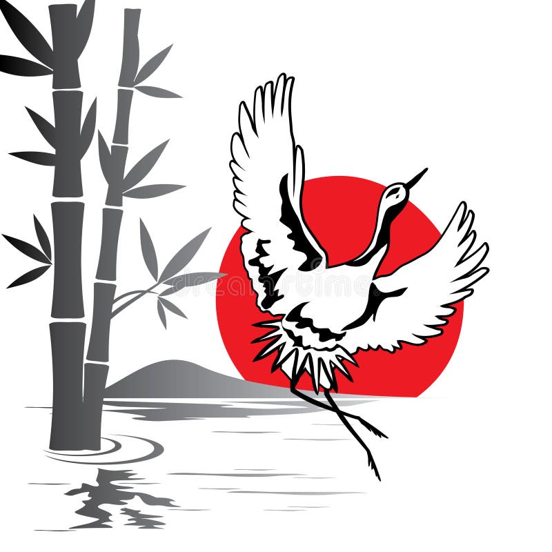 Grúa japonesa ilustración del vector Grúa japonesa ilustración del vector