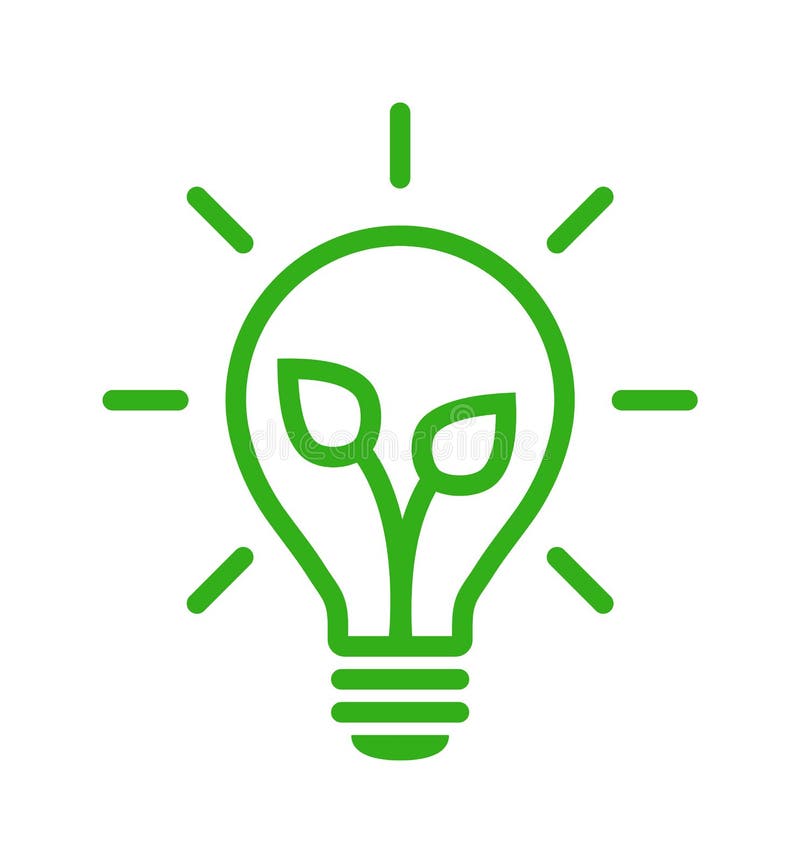 Grüne EnergieGlühlampeikone lizenzfreie abbildung Grüne EnergieGlühlampeikone lizenzfreie abbildung