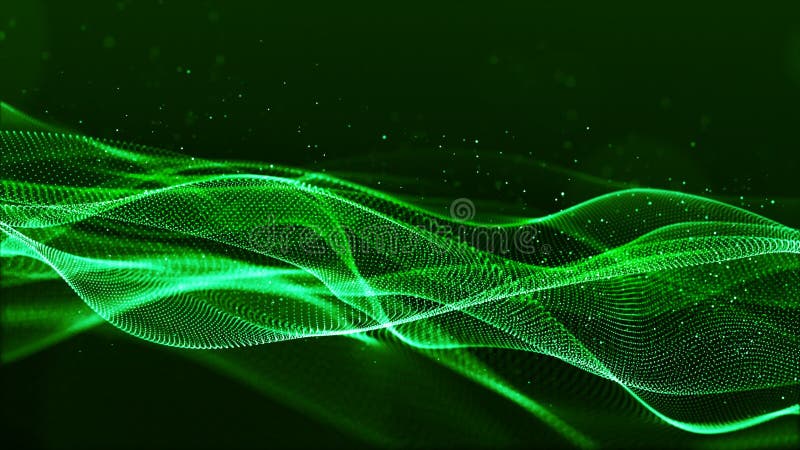 Grüne Farbpartikel Digital und abstrakter Hintergrund der hellen Bewegung vektor abbildung