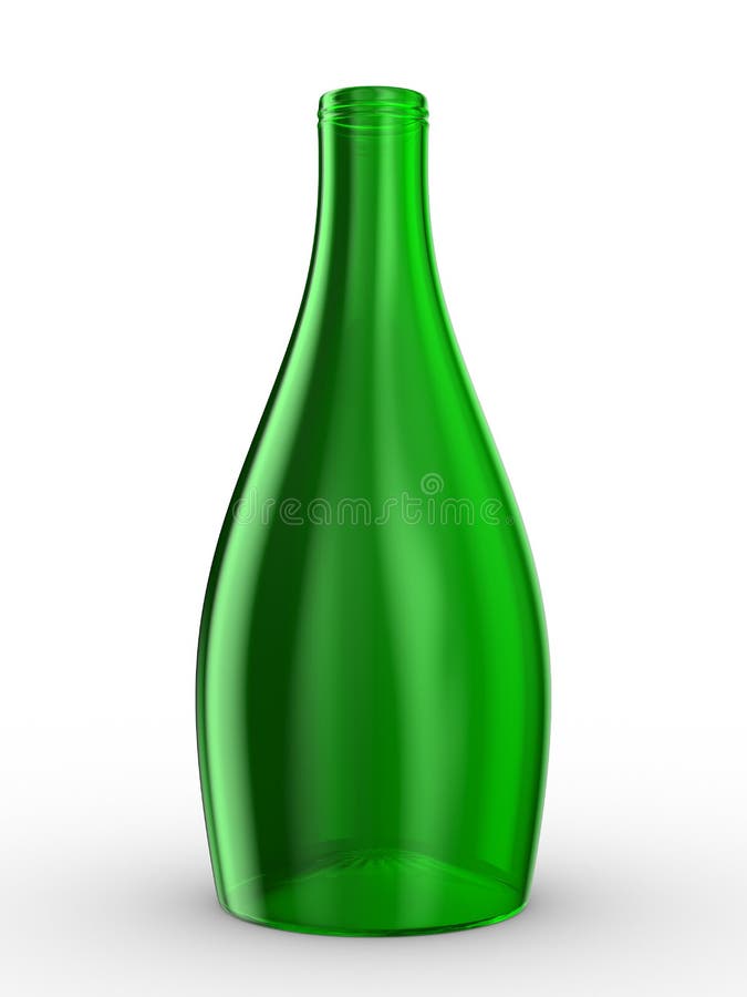 Grüne Flasche auf weißem Hintergrund lizenzfreie abbildung