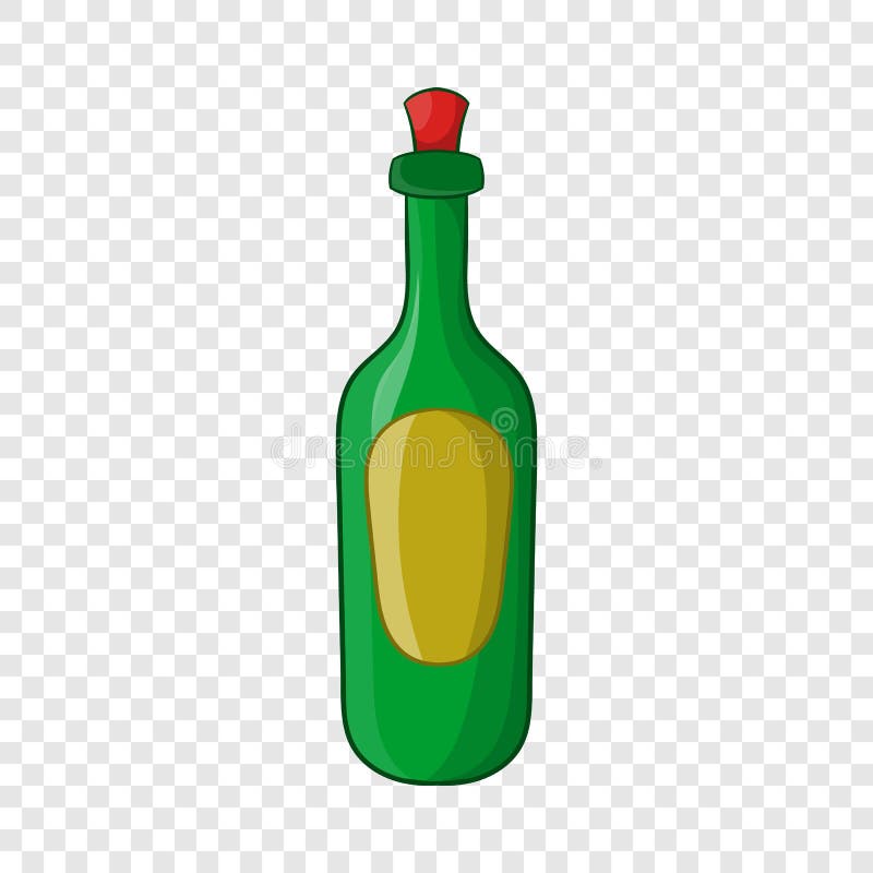 Grüne Flasche der Weinikone, Karikaturart lizenzfreie abbildung
