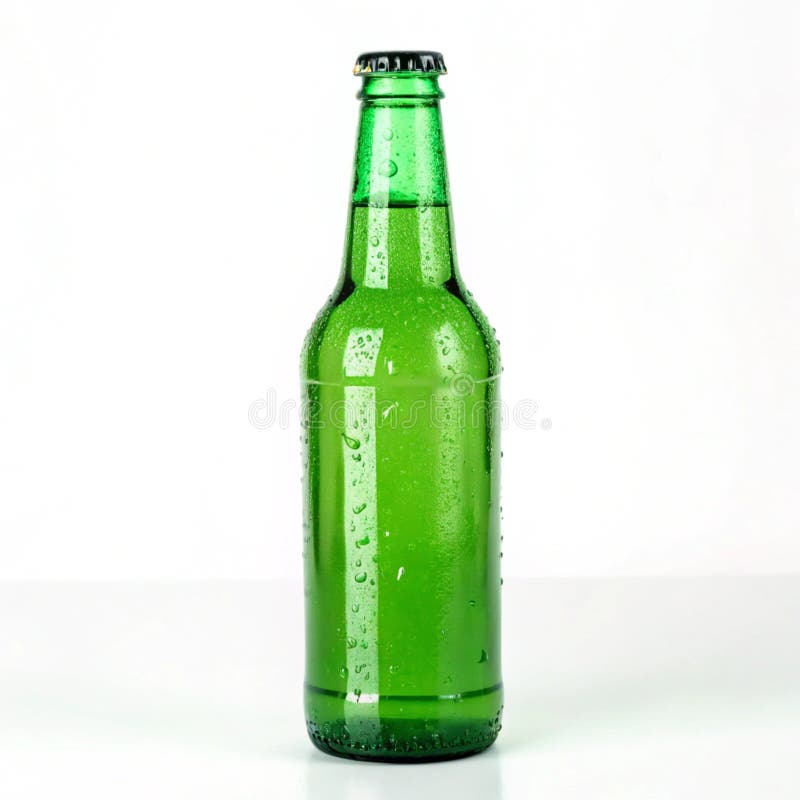 Grüne Flasche isoliert auf weißem Hintergrund stock abbildung