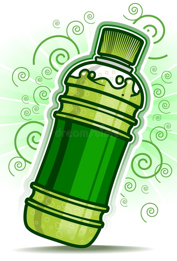 Grüne Flasche mit Strudelzeile vektor abbildung