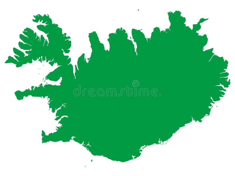 Grüne Karte des europäischen Landes von Island lizenzfreie abbildung Grüne Karte des europäischen Landes von Island lizenzfreie abbildung