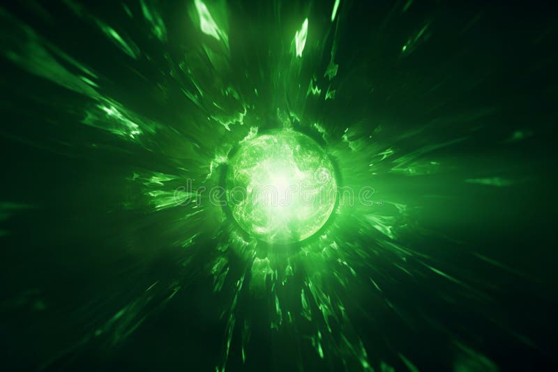 Grüne Lichtüberlagerungen brechen in einer abstrakten digitalen Linsenflare aus stock abbildung