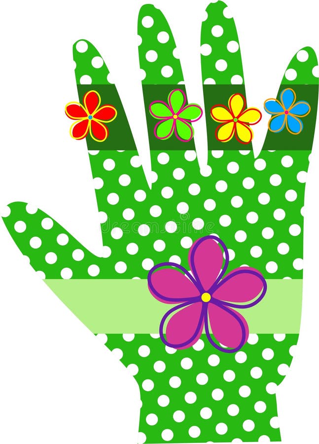 Grüne Polka Dot Hand lizenzfreie abbildung
