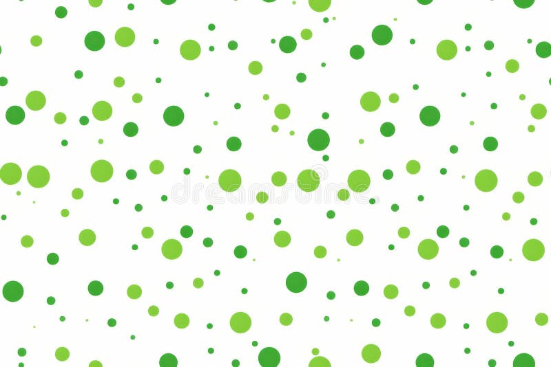Grüne Polka Punkte auf weißem Hintergrund stock abbildung