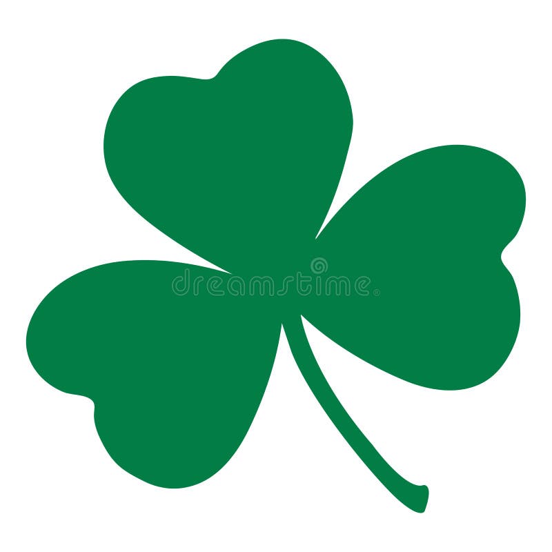 Grüne Shamrockurlaubikone lokalisiert auf Hintergrund Glückliche patricks flaches Piktogrammkonzept Modisches Sim stock abbildung