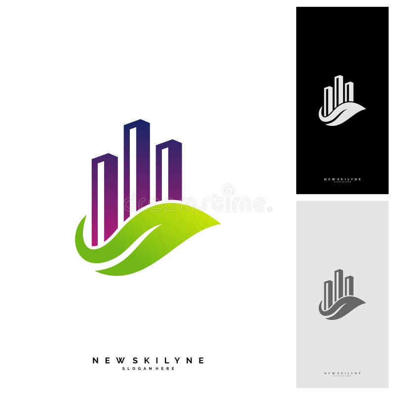 Grüne Stadt Logo Concepts Symbolikone der Wohn- und Stadtlandschaft Errichtender Vektor - Vektor stock abbildung Grüne Stadt Logo Concepts Symbolikone der Wohn- und Stadtlandschaft Errichtender Vektor - Vektor stock abbildung