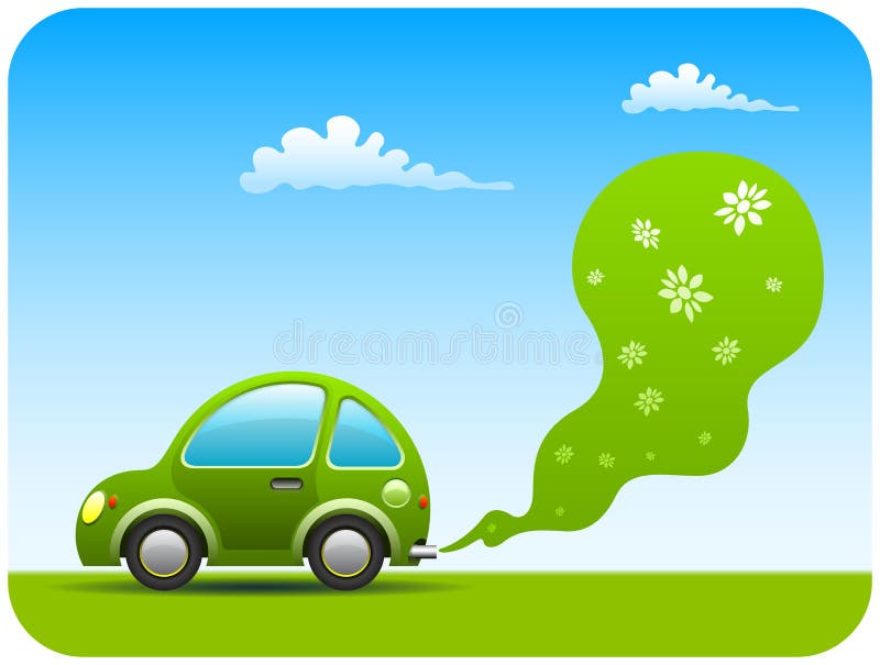 Green environment friendly car with non pollutant emissions. Green environment friendly car with non pollutant emissions