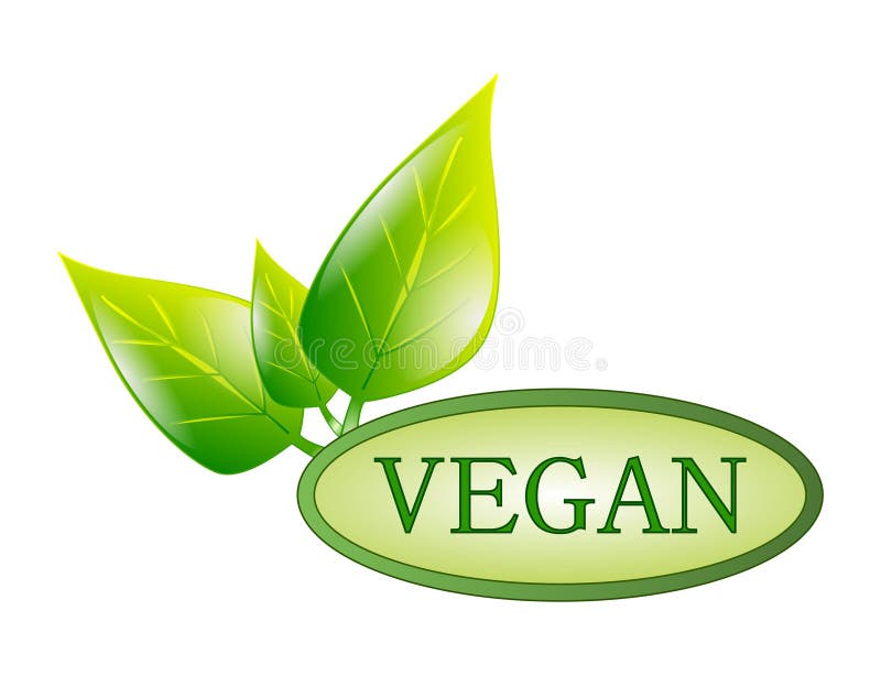 Grüner Aufkleber des strengen Vegetariers vektor abbildung Grüner Aufkleber des strengen Vegetariers vektor abbildung