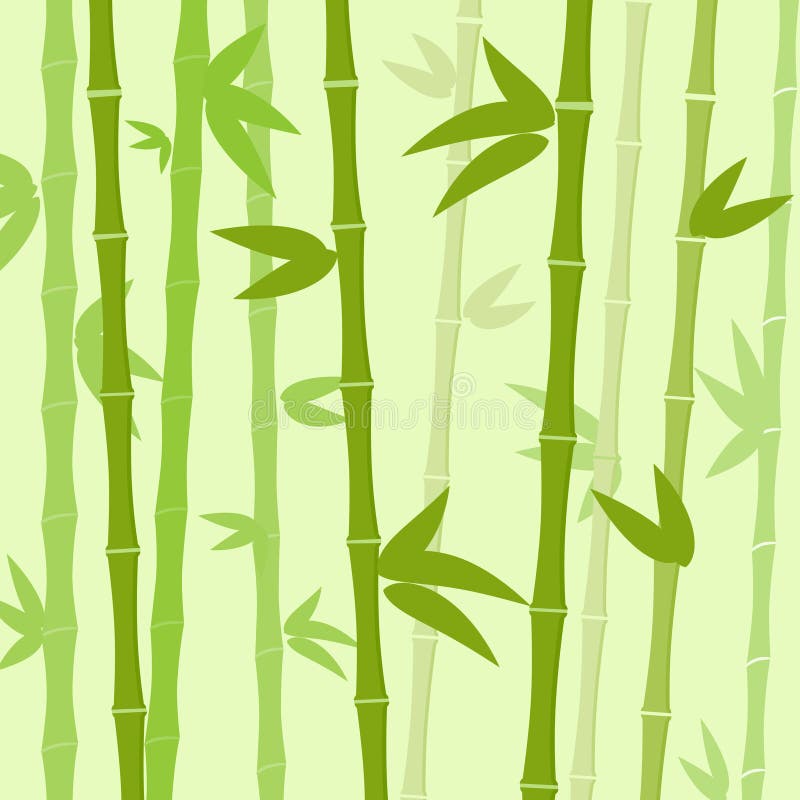 Green Bamboo Tree Leaves Background Flat Vector Illustration. Green Bamboo Tree Leaves Background Flat Vector Illustration