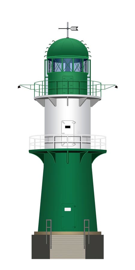 Grüner Leuchtturm warnemuende in Rostock Deutschland