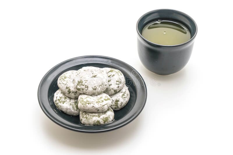 grüner Tee mochi mit roter Bohne