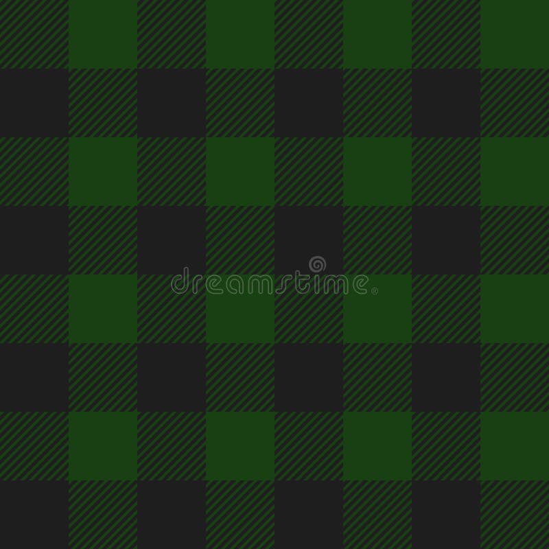 Classic style green and black buffalo check flannel plaid seamless pattern. Classic style green and black buffalo check flannel plaid seamless pattern