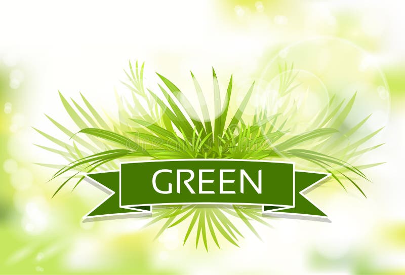 Grünes Gras mit Frühlingszusammenfassungs-Unschärfehintergrund lizenzfreie abbildung Grünes Gras mit Frühlingszusammenfassungs-Unschärfehintergrund lizenzfreie abbildung