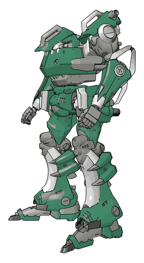 Grünes Modell des Roboters, Illustration, Vektors vektor abbildung