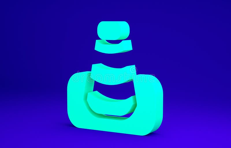 Grünes Verkehrssymbol isoliert auf blauem Hintergrund. Minimalismus Konzept 3d Illustration 3d Rendering stock abbildung