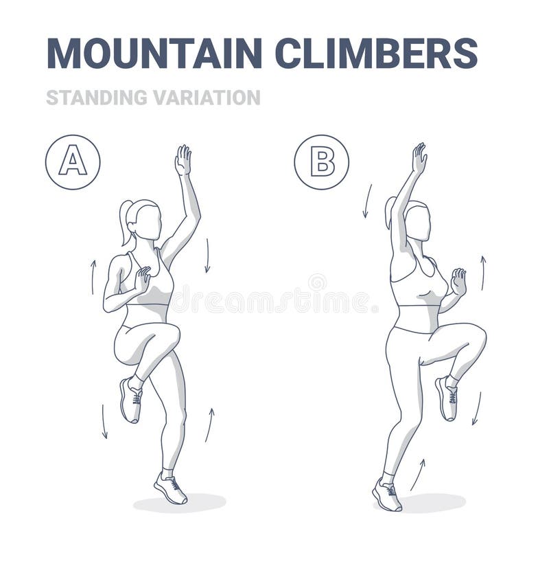 Ilustración De La Guía De Ejercicios Para Mujeres De Alpinistas En El Hogar  Ilustración del Vector - Ilustración de sano, actividad: 199527899