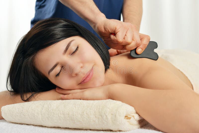 Gua sha akupunktury traktowanie zdjęcie royalty free Gua sha akupunktury traktowanie zdjęcie royalty free