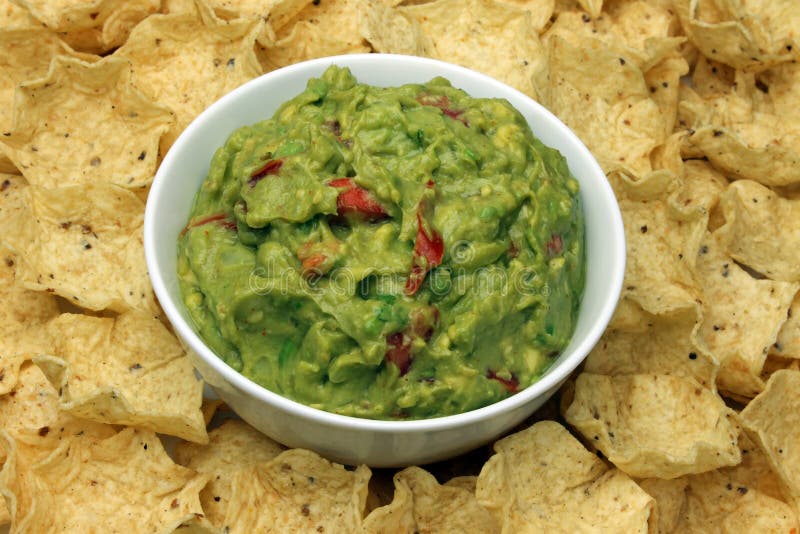 Guacamole With Tortilla Chips Stock Image Image 25555341
