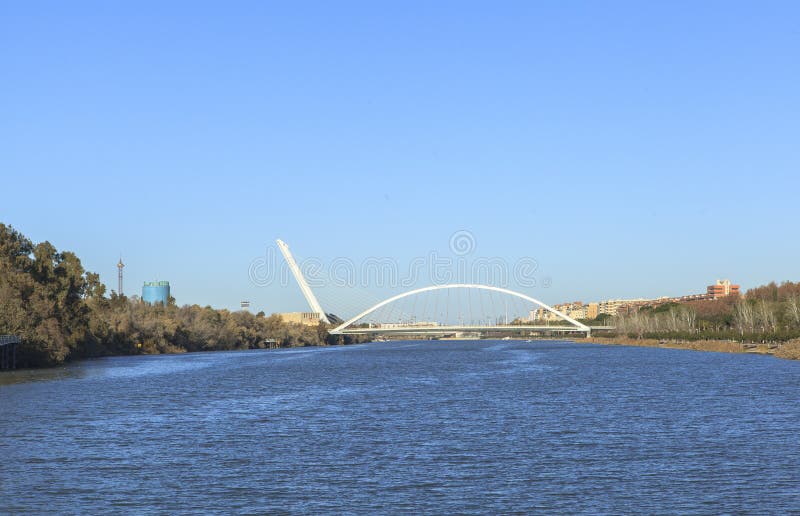 Guadalquivir river at Seville, Spain royalty free stock photos Guadalquivir river at Seville, Spain royalty free stock photos