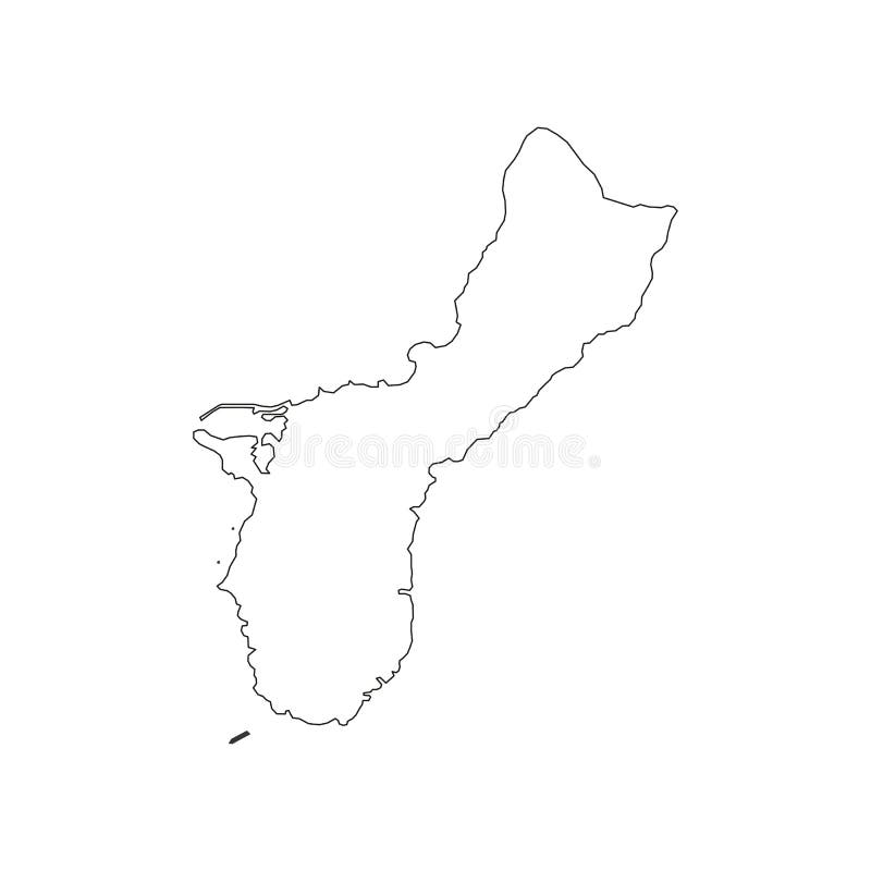 Guam map silhouette stock vector. Illustration of geography - 95435274