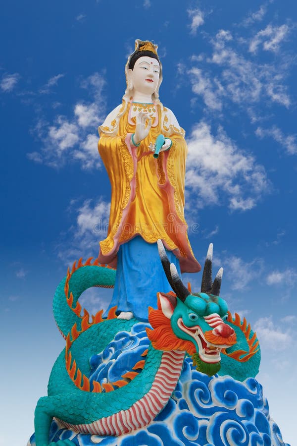 Guanyin Riding the Green Dragon Stock Photo Image of kannon, gwan