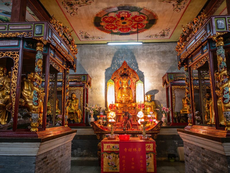 Hualin Buddhist Temple on Hualin jade street market in guangzhou city China.